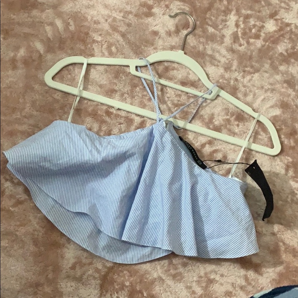 Zara pinstripe crop top